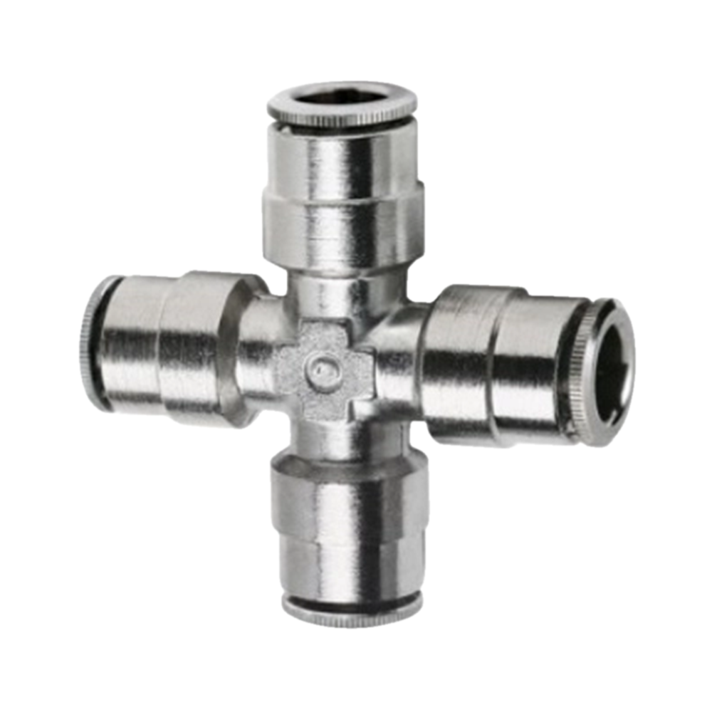 EMZA04-A Фитинг цанговый крестообразный латунь 4мм